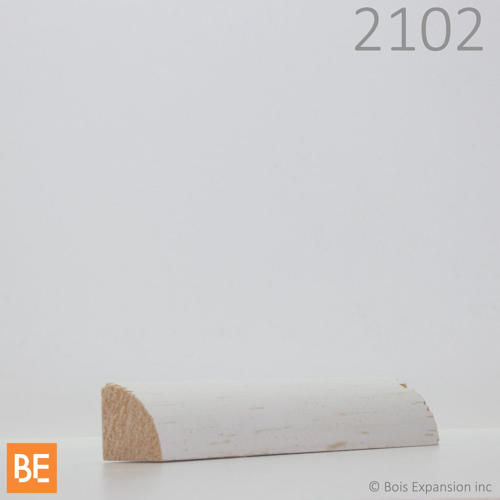 Quart-de-rond en bois - MP21021 - 11/16 x 11/16 - Pin blanc jointé avec apprêt | Wood quarter round - MP21021 - 11/16 x 11/16 - Primed jointed white pine