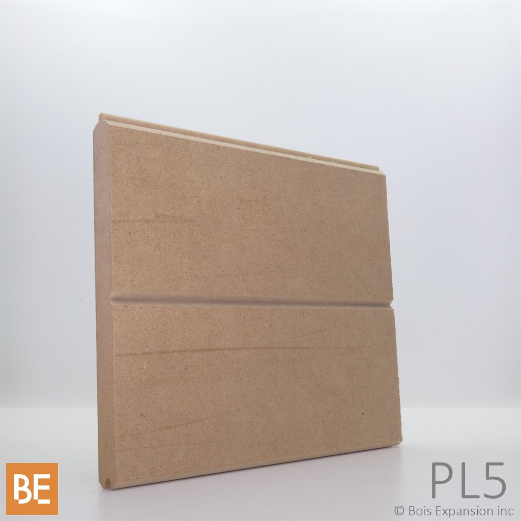 Planche murale en fibre de bois - PL5 Lambris réversible - 3/8 x 5 - MDF | MDF wainscot paneling - PL5 - 3/8 x 5 - Fiberboard